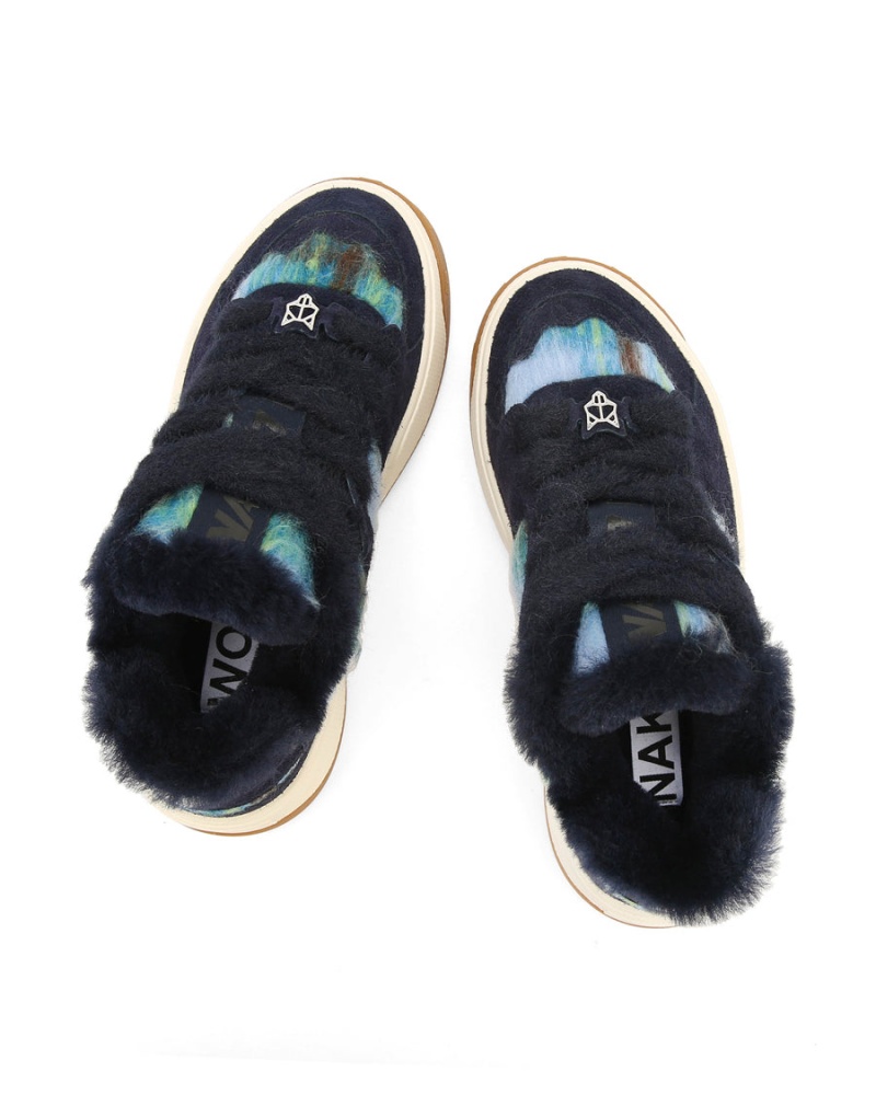 Adidasi Naked Wolfe Crash Hairy Cow Piele Intoarsa Lână Dama Albastri Inchis | VQL2452RB