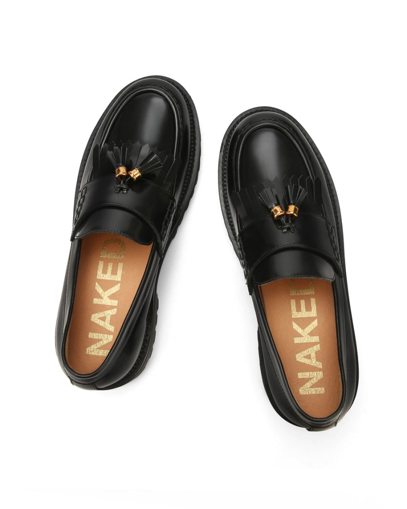 Mocasini Naked Wolfe Banter Box Piele Barbati Negrii | AKT193JO