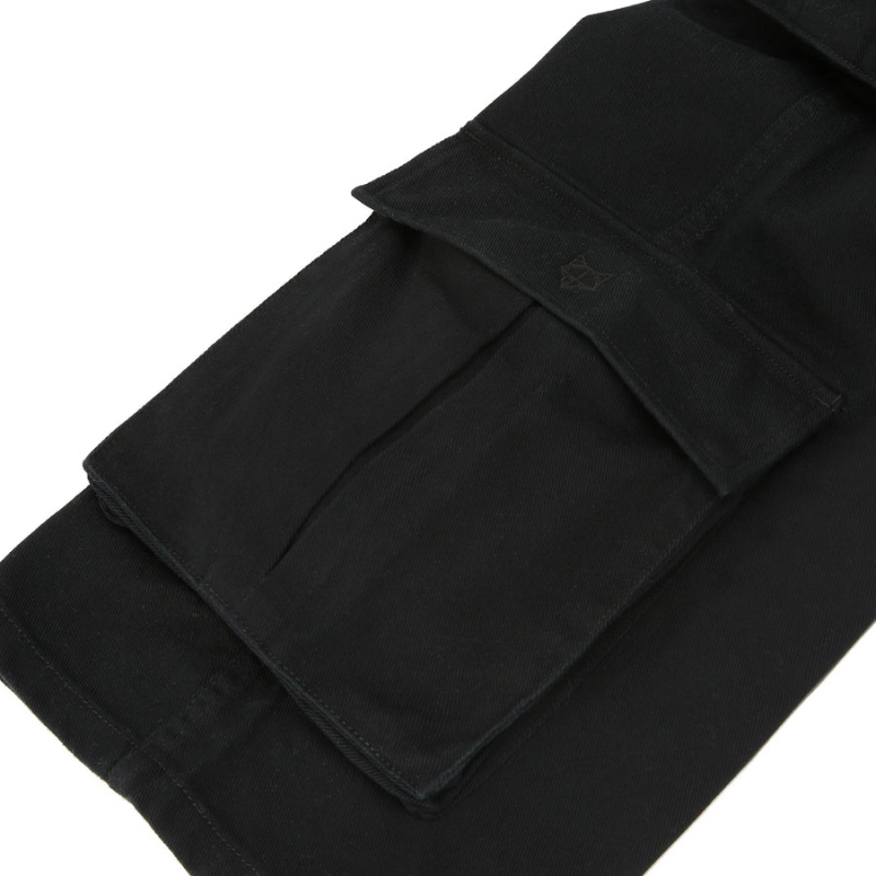 Pantaloni Naked Wolfe Baggy Pocket Cargo Barbati Negrii | QML4949LI