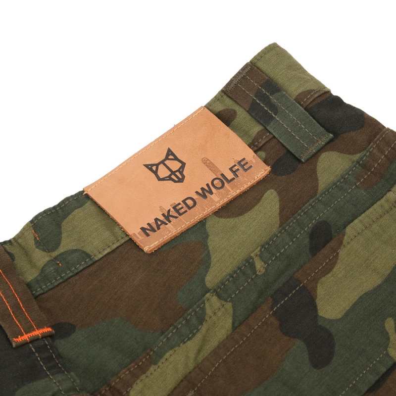 Pantaloni Naked Wolfe Baggy Pocket Cargo Logo Barbati Verzi Negrii | GBV8114TA