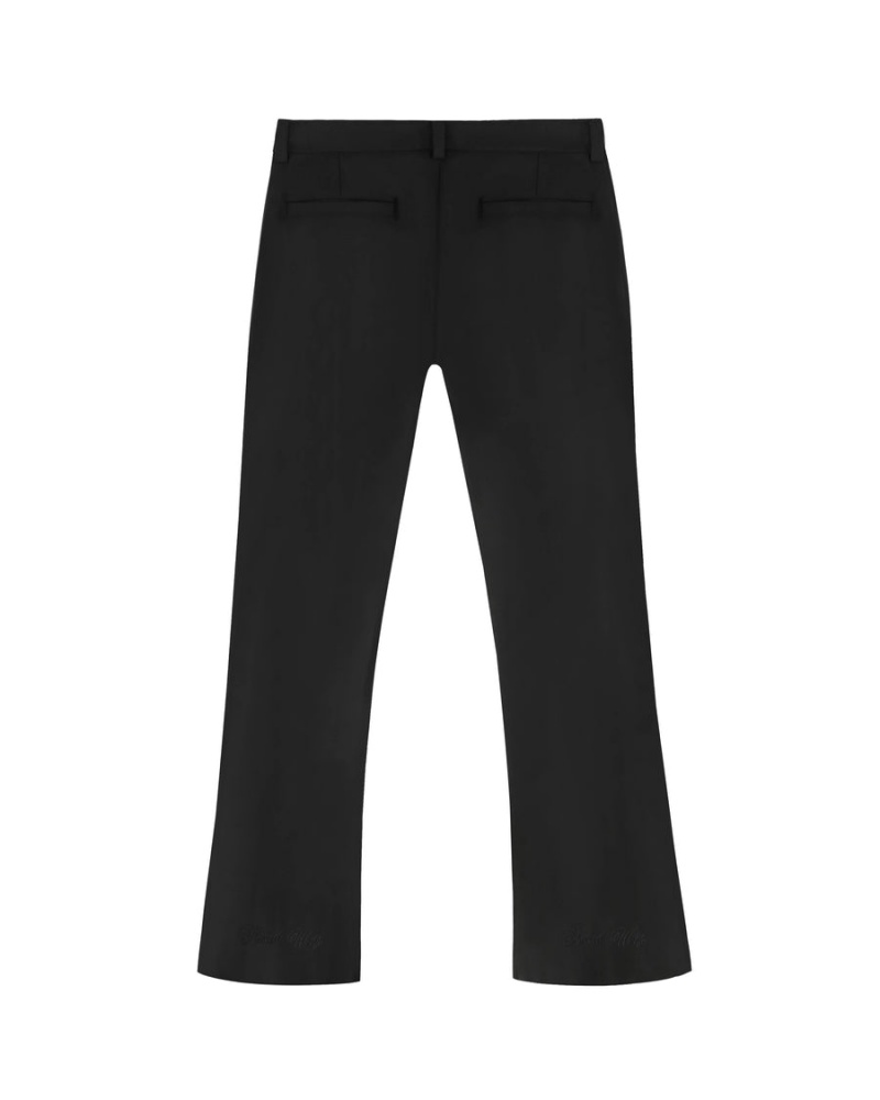 Pantaloni Naked Wolfe Flared Lână Barbati Negrii | MDX1978PT