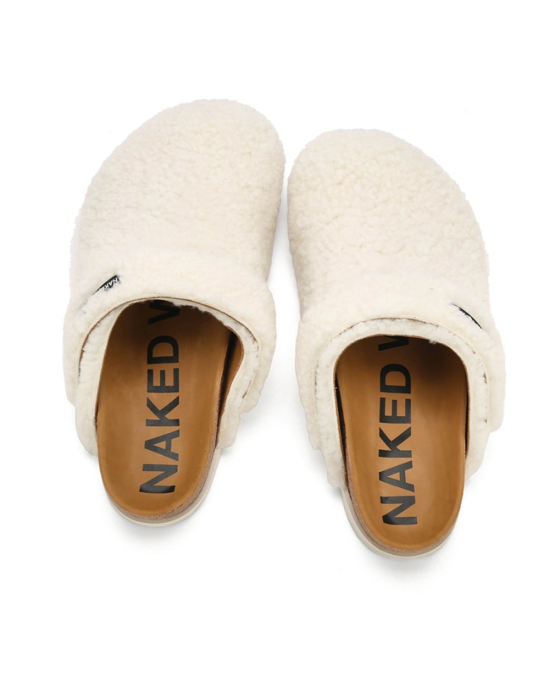 Papuci Naked Wolfe Malta Shearling Barbati Albi Kaki | RMI7199UU