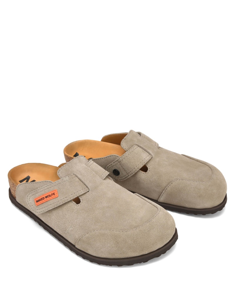 Papuci Naked Wolfe Melt Piele Intoarsa Barbati Gri Maro | NXT7039FL