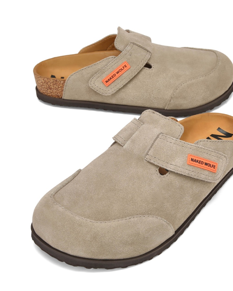 Papuci Naked Wolfe Melt Piele Intoarsa Barbati Gri Maro | NXT7039FL