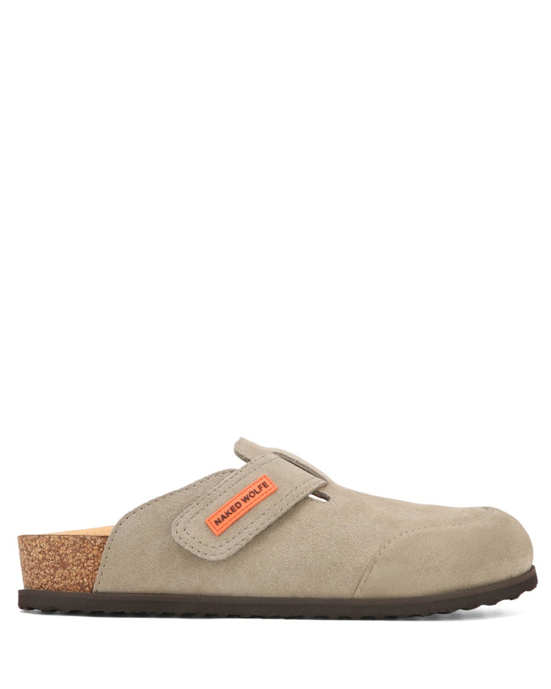 Papuci Naked Wolfe Melt Piele Intoarsa Barbati Gri Maro | NXT7039FL